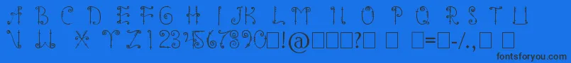 mentawai font-Schriftart – Schwarze Schriften auf blauem Hintergrund
