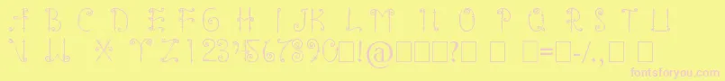 フォントmentawai font – ピンクのフォント、黄色の背景
