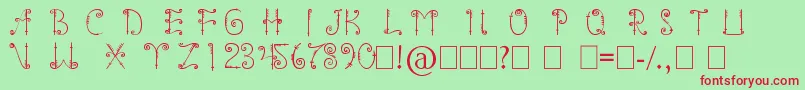 Шрифт mentawai font – красные шрифты на зелёном фоне