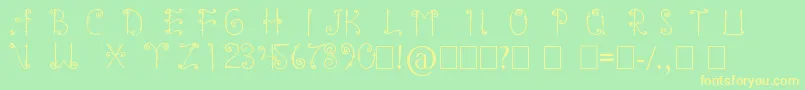 mentawai font Font – Yellow Fonts on Green Background