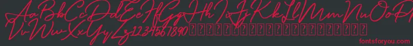 Mentawai Font – Red Fonts on Black Background