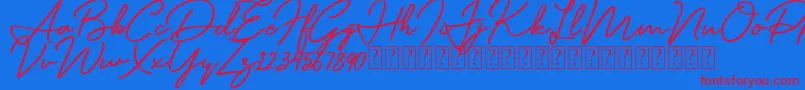 Mentawai Font – Red Fonts on Blue Background