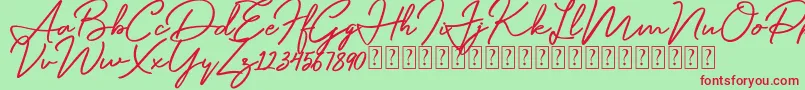Mentawai Font – Red Fonts on Green Background