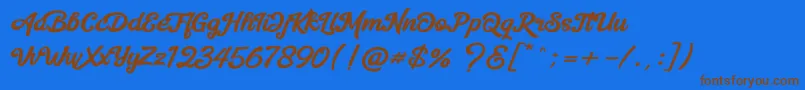 Mentega Font – Brown Fonts on Blue Background