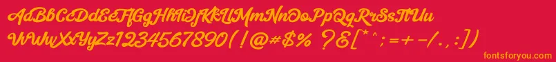 Mentega Font – Orange Fonts on Red Background