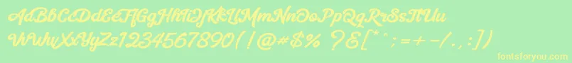 Mentega Font – Yellow Fonts on Green Background