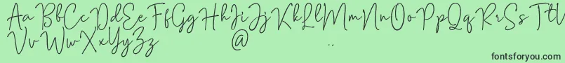 フォントMention Signature – 緑の背景に黒い文字