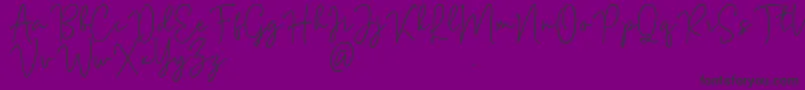 Fonte Mention Signature – fontes pretas em um fundo violeta