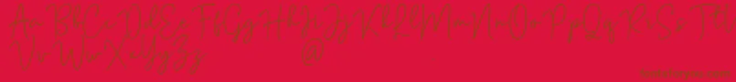 Шрифт Mention Signature – коричневые шрифты на красном фоне