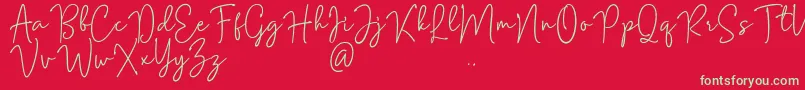 Mention Signature Font – Green Fonts on Red Background