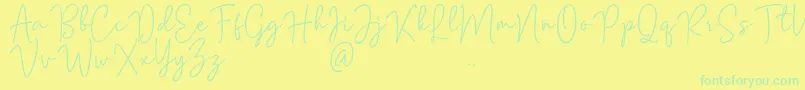 fuente Mention Signature – Fuentes Verdes Sobre Fondo Amarillo
