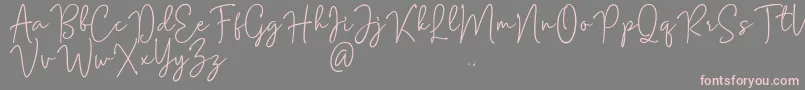 Mention Signature Font – Pink Fonts on Gray Background