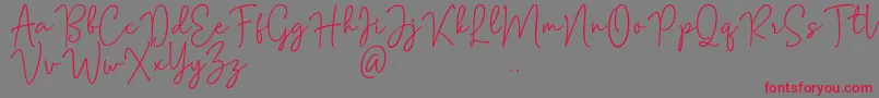 Mention Signature-fontti – punaiset fontit harmaalla taustalla