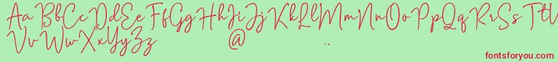 Шрифт Mention Signature – красные шрифты на зелёном фоне