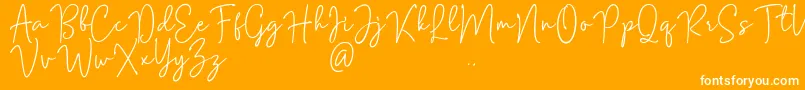 フォントMention Signature – オレンジの背景に白い文字