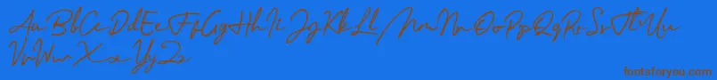 Menttarich Personal Use Only Font – Brown Fonts on Blue Background