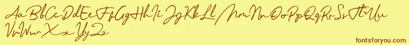Menttarich Personal Use Only Font – Brown Fonts on Yellow Background