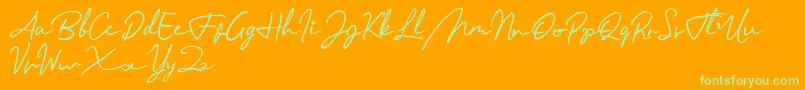 Menttarich Personal Use Only Font – Green Fonts on Orange Background