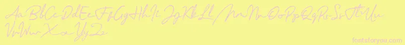 Menttarich Personal Use Only Font – Pink Fonts on Yellow Background