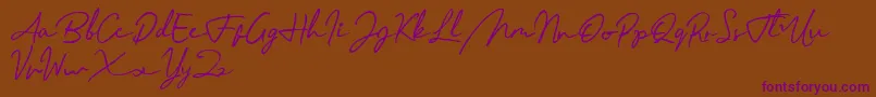 Menttarich Personal Use Only Font – Purple Fonts on Brown Background