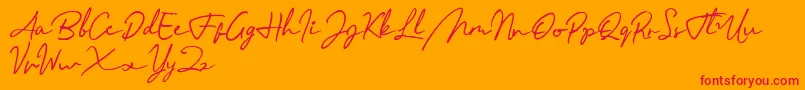 Menttarich Personal Use Only Font – Red Fonts on Orange Background