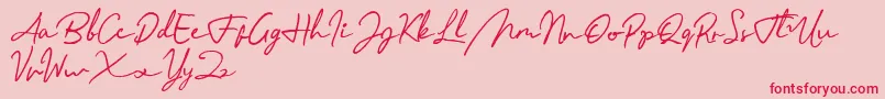 Menttarich Personal Use Only-Schriftart – Rote Schriften auf rosa Hintergrund