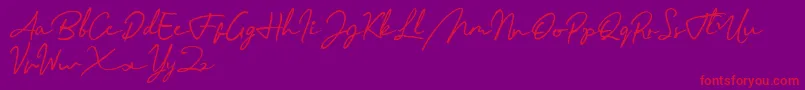Шрифт Menttarich Personal Use Only – красные шрифты на фиолетовом фоне