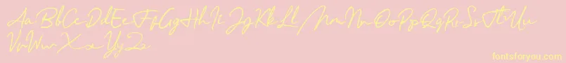 Menttarich Personal Use Only Font – Yellow Fonts on Pink Background