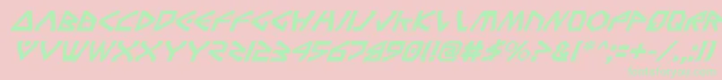 TerraFirmaItalic-Schriftart – Grüne Schriften auf rosa Hintergrund