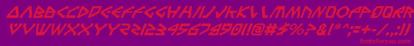 TerraFirmaItalic Font – Red Fonts on Purple Background