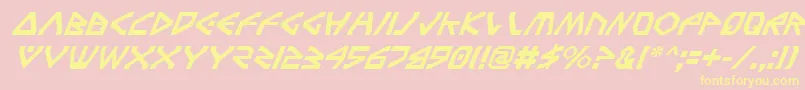 TerraFirmaItalic-Schriftart – Gelbe Schriften auf rosa Hintergrund