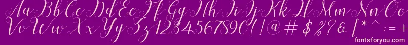 Menttion Script Font – Pink Fonts on Purple Background