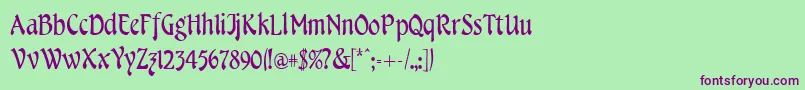 MENUETTO Font – Purple Fonts on Green Background