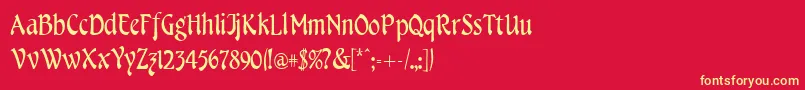 MENUETTO Font – Yellow Fonts on Red Background