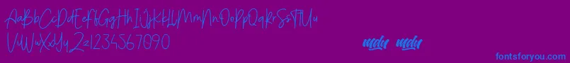 Menulist Beauty   PERSONAL USE Font – Blue Fonts on Purple Background