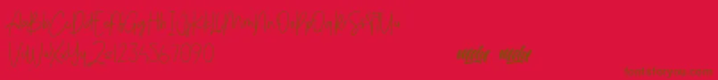 Menulist Beauty   PERSONAL USE-Schriftart – Braune Schriften auf rotem Hintergrund