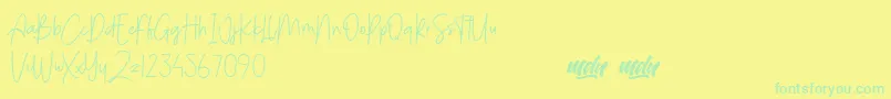Menulist Beauty   PERSONAL USE Font – Green Fonts on Yellow Background