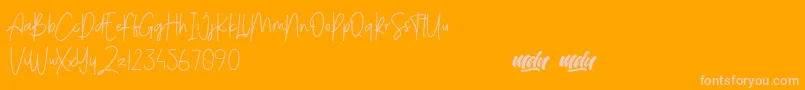 Menulist Beauty   PERSONAL USE Font – Pink Fonts on Orange Background
