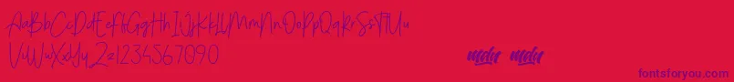 Menulist Beauty   PERSONAL USE Font – Purple Fonts on Red Background