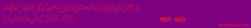 Menulist Beauty   PERSONAL USE Font – Red Fonts on Purple Background
