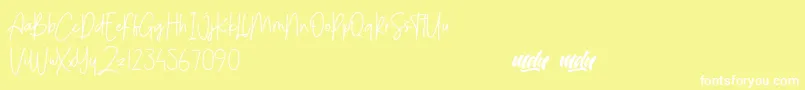 Menulist Beauty   PERSONAL USE Font – White Fonts on Yellow Background