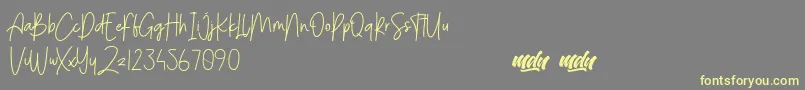 Menulist Beauty   PERSONAL USE Font – Yellow Fonts on Gray Background