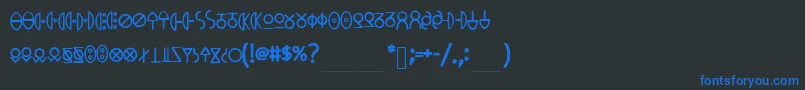 MeowsPhone Font – Blue Fonts on Black Background