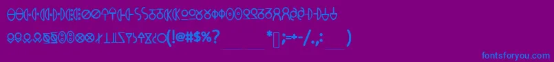 MeowsPhone Font – Blue Fonts on Purple Background