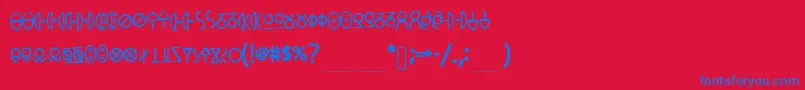 MeowsPhone Font – Blue Fonts on Red Background