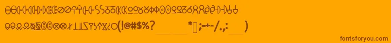 Fonte MeowsPhone – fontes marrons em um fundo laranja