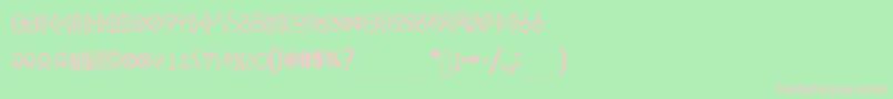 Fonte MeowsPhone – fontes rosa em um fundo verde
