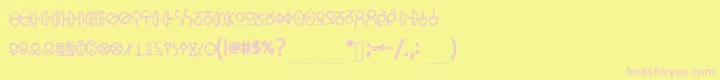 MeowsPhone Font – Pink Fonts on Yellow Background