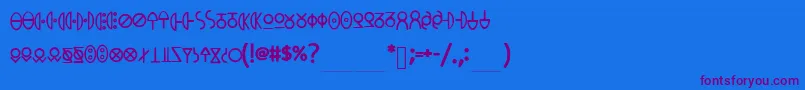 MeowsPhone Font – Purple Fonts on Blue Background
