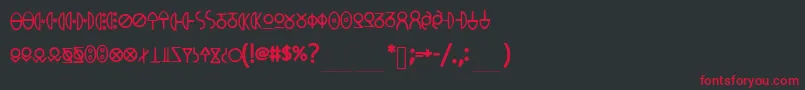 フォントMeowsPhone – 黒い背景に赤い文字